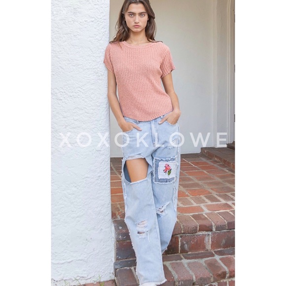 POL Retro 90s Distressed Patchwork Jeans Relaxed Fit - Picture 12 of 16